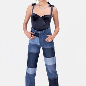 Adika Rivers Patchwork Straight Jeans XS